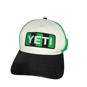 YETI‎ Built For The Wild Trucker Hat Cap Green White Colorblock One Size